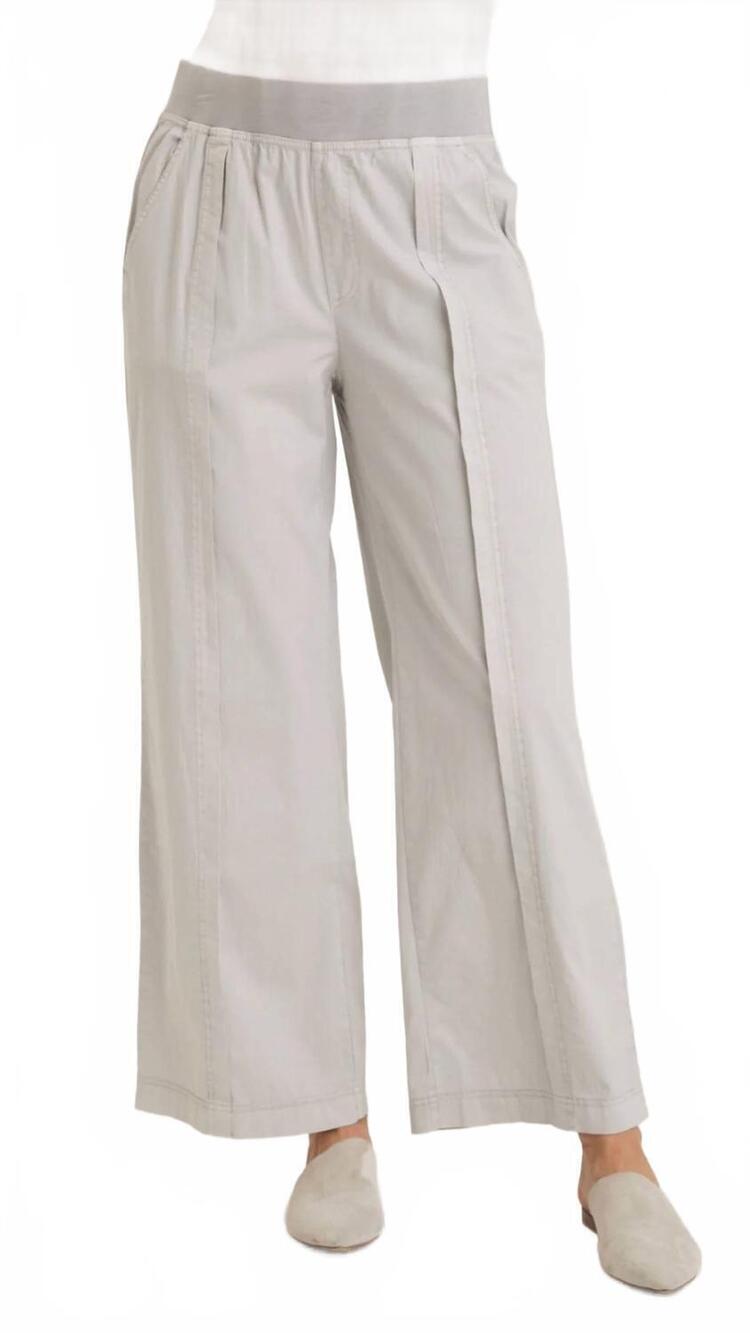 NEW WEARABLES bay poplin straight leg pant in soft pebble pigment